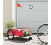 Remolque para bicicletas tela oxford y hierro rojo y negro