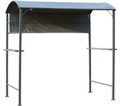 Cenador para barbacoa cenador para barbacoa con techo ignífugo, 2 estantes,218x138x216cm, ideal para jardín y terraza