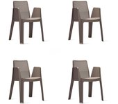 Garbar play set 4 silla con brazos interior, exterior gris oscuro