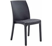 Silla phoenix de polipropileno con efecto ratán para interior y exterior, apta para bares y estructuras. antracita. pack de 4 piezas.