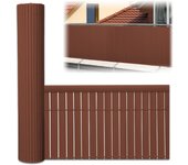 Mampara de caña de pvc para jardín, balcón, terraza, cortavientos para balcón, persianas marrones para balcón 90 x 700 cm