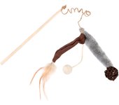 TIAKI Caña con peluche y pluma para gatos - 1 unidad