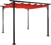 Pérgola cenador de jardín estructura estable 6cm + techo practicable 3x3m terraçotta 04_0004112