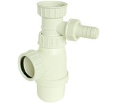 Somatherm for you - sifón de lavabo ajustable con toma para lavaplatos - 1 toma lateral para lavadora - llegada y salida tuerca 40/49