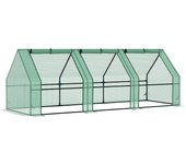 Invernadero de jardín homcom pe tela de malla, acero, conectores de plástico verde 270x90x90 cm