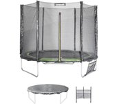 Cama elástica con pack de accesorios, 250cm, galaxie, verde, 244x244x150 cm