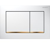 Placa fluxométrica omega30 geberit - blanco/oro de dos toques - 115.080.kk.1