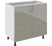 Mueble bajo haaus karo, 2 puertas, gris brillante/blanco, mdf, 80 x 50 x 80 cm