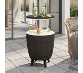 Vidaxl mesa nevera 3 en 1 polipropileno negro