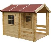 Casa de madera para niños exterior - casita de campo para niños l182xl146xa145cm/ 1.1m2 casa de juguete de exteriores - casa jardin niños madera m501a