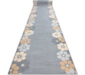 Alfombra de pasillo con refuerzo de goma margaretka flor, gris 57 cm 57x400 cm