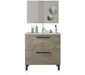 Pack de baño con lavabo cerámico sense roble alaska 80 x 80 x 45 cm