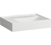 Laufen kartell lavabo, repisa izquierda, sin agujero para grifo, sin rebosadero, 600x460mm, h8103357571121, color: nieve (blanco mate)