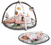 Gimnasio bebé + tapete de juegos mobiclinic 5 juguetes 2 arcos desarrollo sensorial interactivo dreamland gris