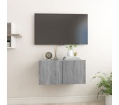 Mueble tv colgante madera contrachapada gris sonoma 60x30x30 cm