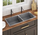 Vidaxl fregadero de cocina hecho a mano acero inoxidable