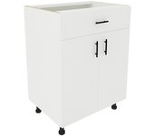 Mueble bajo karo haaus, 1 cajón, 2 puertas, blanco, 60 x 50 x 80 cm
