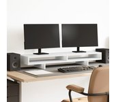 Vidaxl soporte de monitor madera maciza de pino blanco 100x27x15 cm