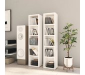 Estantería para cds 2 uds madera contrachapada 21x16x93,5 cm v6407 unico / blanco