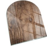 Placa de cristal para chimenea, zócalo protector de chimenea, diseño moderno | 80x70 | rectángulo | patrón de madera natural