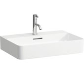 Lavabo laufen val, bajo encimera, 1 agujero para grifo, con rebosadero, 600x420mm, h8102834001041, color: blanco con lcc