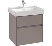 Villeroy & boch collaro tocador con iluminación, 554x546x444 mm, 2 cajones, c008b0vh, color: frente/carcasa: roble arizona, mango: antracita mate