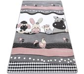 Alfombra petit farm granja los animales rosado 120x170 cm