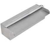 Vidaxl fuente cascada rectangular led piscina acero inoxidable 30 cm