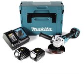 Makita dga 511 rtj meuleuse d'angle brushless 18 v li-ion 125 mm + coffret makpac + 2x batteries 5,0 ah + chargeur rapide