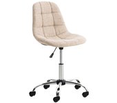 Silla de oficina giratoria taburete regulable en altura tela crema tabo10006