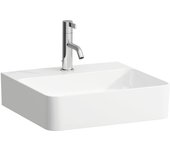 Laufen val lavabo sobre encimera, 1 agujero para grifo, sin rebosadero, us cerrado 450x420mm, h816280a001111, color: blanco