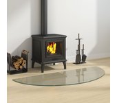 Vidaxl placa de vidrio para chimenea semicircular 1200x500 mm
