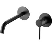 Mice - grifo empotrado monomando de lavabo con montaje a la pared - grifos empotrados de baño para lavamanos - color negro mate
