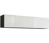 Mueble tv | mueble de televisión | colgante | mueble de salón | 1 puerta 2 compartimentos | 160x29x30cm | modelo krista h-160 | negro y blanco brillo