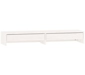 Soporte para monitor blanco 100 x 27 x 15 cm madera maciza de pino 02_0021218
