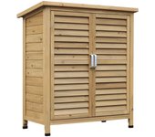 Caseta de jardín outsunny madera de abeto madera natural 87x46.5x96.5 cm