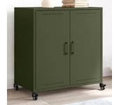 Vidaxl aparador de acero laminado en frío verde oliva 68,5x39x72 cm