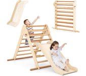 Triángulo de escalada para niños con tobogán, juguete de escalada triangular plegable con rampa deslizante, estructura de escalada montessori en