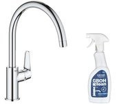 Grifo de cocina grohe start curve quickfix cromado + limpiador grohclean