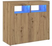 Aparador buffet cómoda gabinete unidad de almacenamiento organizador cocina sala de estar con luces led h 02_0029865