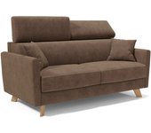 Francy sofá cama con reposacabezas ajustables 180 cm (mat. 140x197) marrón