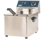 Romux® freidora industrial eléctrica 8 litros simple sobremesa | freidora profesional de aceite en acero inox 3250 w termostato alta precisión