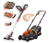 Fuxtec cortacésped a batería 20v + desbrozadora set de jardín