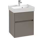 Villeroy & boch collaro tocador con iluminación, 460x546x374 mm, 2 cajones, c006b0vj, color: carcasa frontal: roble nórdico, tirador: gris suave