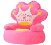 Vidaxl silla de peluche para niños princesa rosa