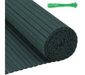 Pantalla de privacidad de caña de pvc para jardín, balcón, valla de protección visual, color verde, 100 x 700 cm