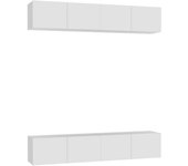 Muebles para tv 4 uds madera blanco 80x30x30 cm unico / blanco