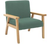 Sillón infantil escandinavo de pana y madera de caucho, isak kids, kaki, 47x43.5x50 cm