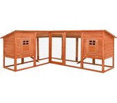 Conejera de exterior con carril 250 x 192 x 105 cm madera maciza de abeto marrón 02_0000596