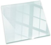 Placa de cristal para chimenea, zócalo protector de chimenea, diseño moderno | transparente | cuadrado | 50x50